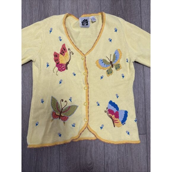Storybook Knits Exclusively for HSN SIZE L YELLOW BUTTERFLIES - Picture 3 of 12
